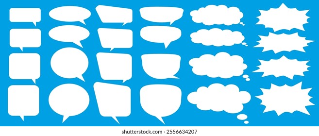 Message comments chat box. Collection of speech bubbles, text boxes and conversation chats in comics. Vektor set of speech bubbles.