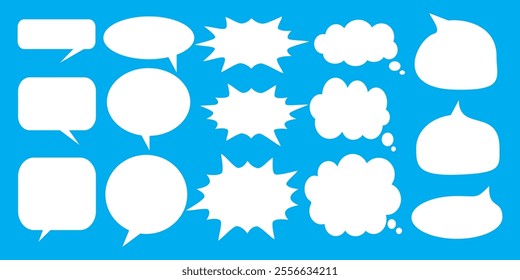 Message comments chat box. Collection of speech bubbles, text boxes and conversation chats in comics. Vektor set of speech bubbles.