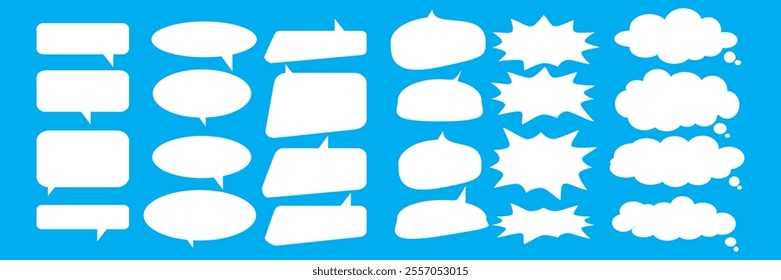 Message comments chat box. Collection of speech bubbles, text boxes and conversation chats in comics. Vektor set of speech bubbles.