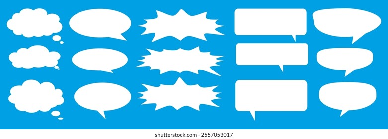 Message comments chat box. Collection of speech bubbles, text boxes and conversation chats in comics. Vektor set of speech bubbles.