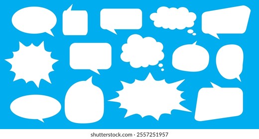 Message comments chat box. Collection of speech bubbles, text boxes and conversation chats in comics. Vektor set of speech bubbles.