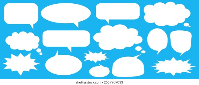 Message comments chat box. Collection of speech bubbles, text boxes and conversation chats in comics. Vektor set of speech bubbles.