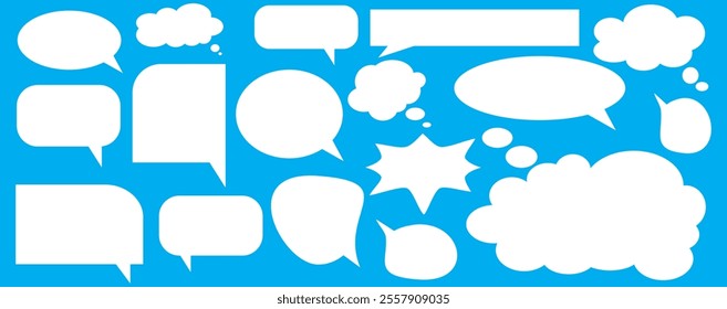 Message comments chat box. Collection of speech bubbles, text boxes and conversation chats in comics. Vektor set of speech bubbles.