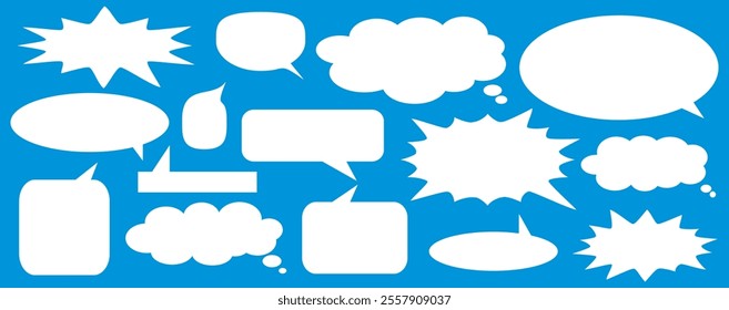 Message comments chat box. Collection of speech bubbles, text boxes and conversation chats in comics. Vektor set of speech bubbles.