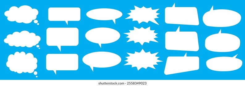 Message comments chat box. Collection of speech bubbles, text boxes and conversation chats in comics. Vektor set of speech bubbles.