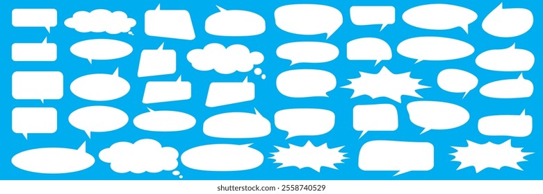 Message comments chat box. Collection of speech bubbles, text boxes and conversation chats in comics. Vektor set of speech bubbles.