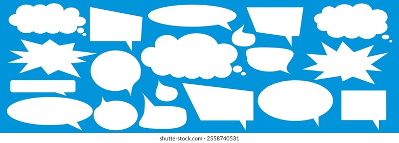 Message comments chat box. Collection of speech bubbles, text boxes and conversation chats in comics. Vektor set of speech bubbles.