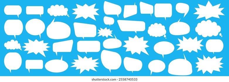 Message comments chat box. Collection of speech bubbles, text boxes and conversation chats in comics. Vektor set of speech bubbles.