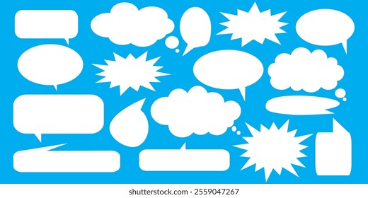 Message comments chat box. Collection of speech bubbles, text boxes and conversation chats in comics. Vektor set of speech bubbles.