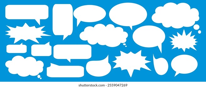 Message comments chat box. Collection of speech bubbles, text boxes and conversation chats in comics. Vektor set of speech bubbles.