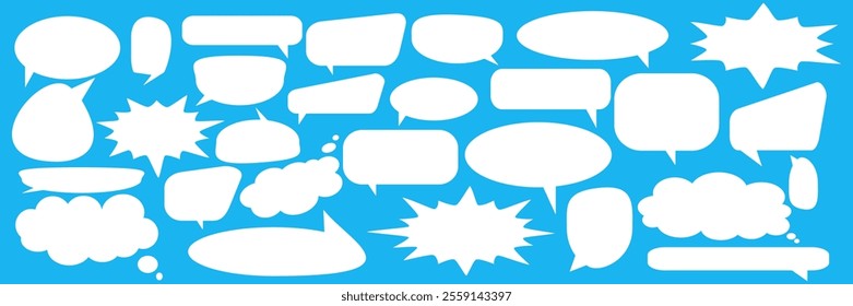 Message comments chat box. Collection of speech bubbles, text boxes and conversation chats in comics. Vektor set of speech bubbles.