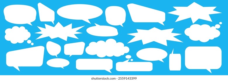 Message comments chat box. Collection of speech bubbles, text boxes and conversation chats in comics. Vektor set of speech bubbles.