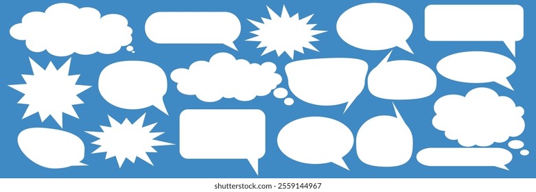 Message comments chat box. Collection of speech bubbles, text boxes and conversation chats in comics. Vektor set of speech bubbles.