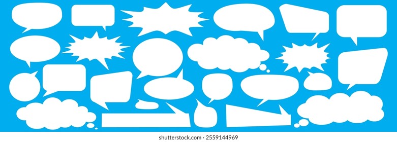 Message comments chat box. Collection of speech bubbles, text boxes and conversation chats in comics. Vektor set of speech bubbles.