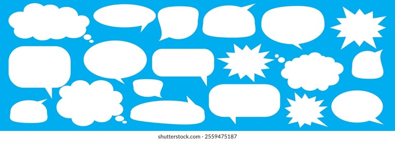 Message comments chat box. Collection of speech bubbles, text boxes and conversation chats in comics. Vektor set of speech bubbles.