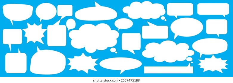 Message comments chat box. Collection of speech bubbles, text boxes and conversation chats in comics. Vektor set of speech bubbles.