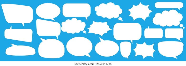 Message comments chat box. Collection of speech bubbles, text boxes and conversation chats in comics. Vektor set of speech bubbles.