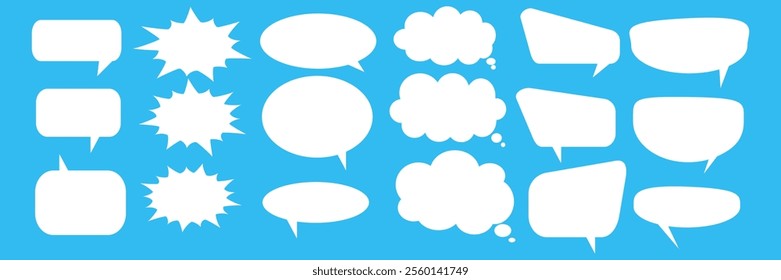 Message comments chat box. Collection of speech bubbles, text boxes and conversation chats in comics. Vektor set of speech bubbles.