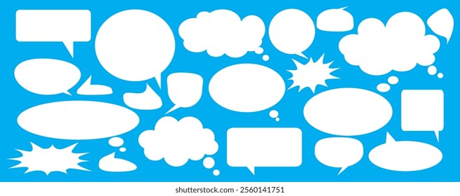 Message comments chat box. Collection of speech bubbles, text boxes and conversation chats in comics. Vektor set of speech bubbles.