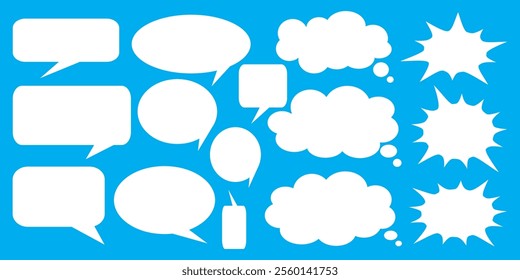 Message comments chat box. Collection of speech bubbles, text boxes and conversation chats in comics. Vektor set of speech bubbles.