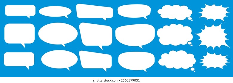 Message comments chat box. Collection of speech bubbles, text boxes and conversation chats in comics. Vektor set of speech bubbles.