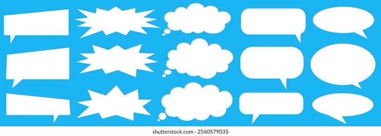 Message comments chat box. Collection of speech bubbles, text boxes and conversation chats in comics. Vektor set of speech bubbles.