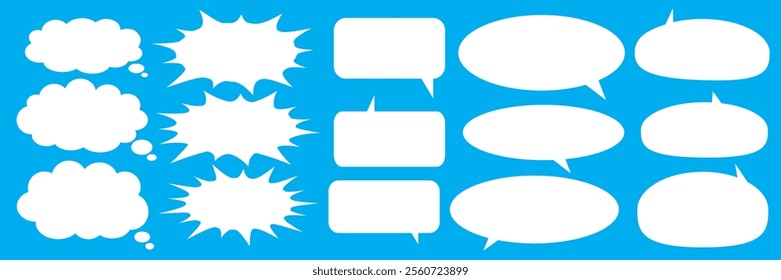 Message comments chat box. Collection of speech bubbles, text boxes and conversation chats in comics. Vektor set of speech bubbles.