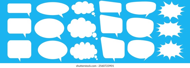 Message comments chat box. Collection of speech bubbles, text boxes and conversation chats in comics. Vektor set of speech bubbles.