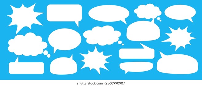 Message comments chat box. Collection of speech bubbles, text boxes and conversation chats in comics. Vektor set of speech bubbles.