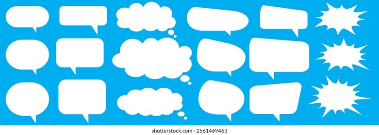 Message comments chat box. Collection of speech bubbles, text boxes and conversation chats in comics. Vektor set of speech bubbles.