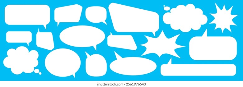 Message comments chat box. Collection of speech bubbles, text boxes and conversation chats in comics. Vektor set of speech bubbles.