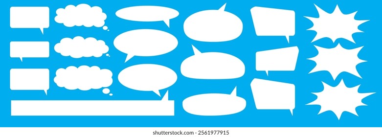 Message comments chat box. Collection of speech bubbles, text boxes and conversation chats in comics. Vektor set of speech bubbles.