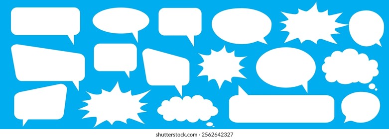 Message comments chat box. Collection of speech bubbles, text boxes and conversation chats in comics. Vektor set of speech bubbles.