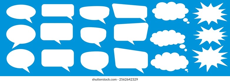 Message comments chat box. Collection of speech bubbles, text boxes and conversation chats in comics. Vektor set of speech bubbles.