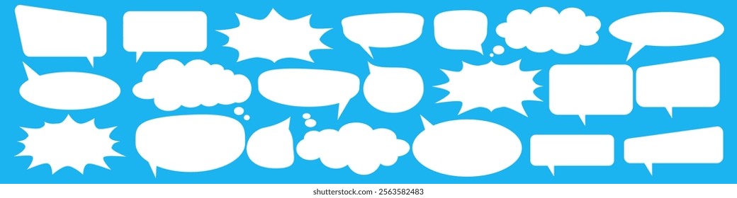 Message comments chat box. Collection of speech bubbles, text boxes and conversation chats in comics. Vektor set of speech bubbles.