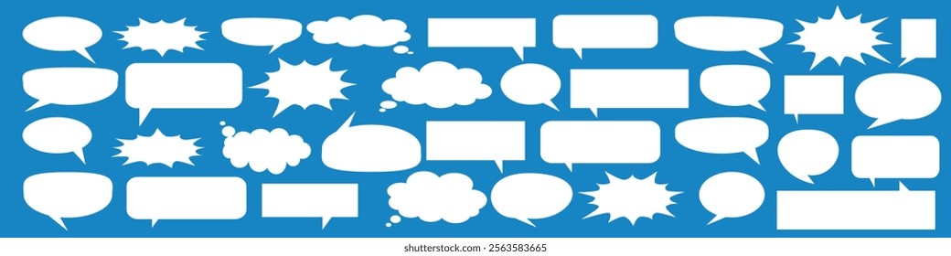 Message comments chat box. Collection of speech bubbles, text boxes and conversation chats in comics. Vektor set of speech bubbles.