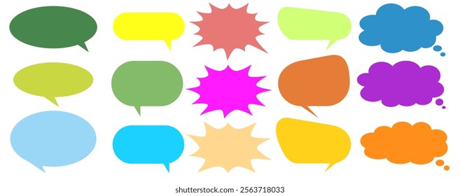 Message comments chat box. Collection of speech bubbles, text boxes and conversation chats in comics. Vektor set of speech bubbles.