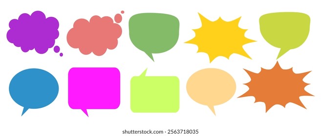 Message comments chat box. Collection of speech bubbles, text boxes and conversation chats in comics. Vektor set of speech bubbles.