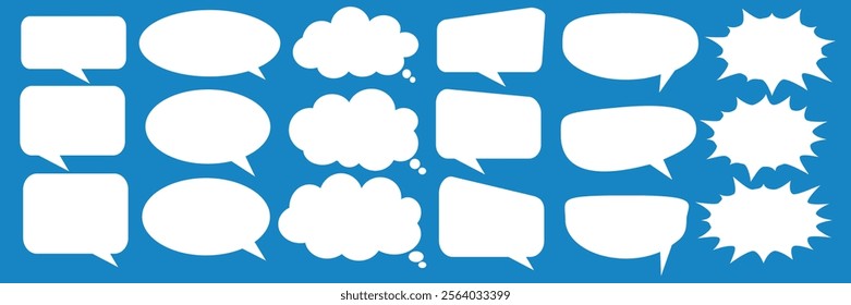 Message comments chat box. Collection of speech bubbles, text boxes and conversation chats in comics. Vektor set of speech bubbles.