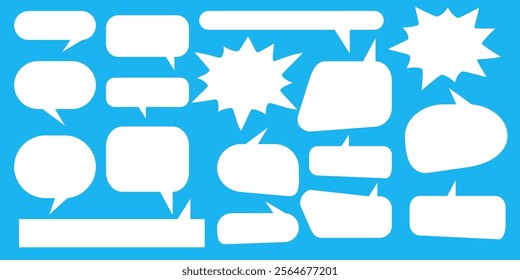 Message comments chat box. Collection of speech bubbles, text boxes and conversation chats in comics. Vektor set of speech bubbles.