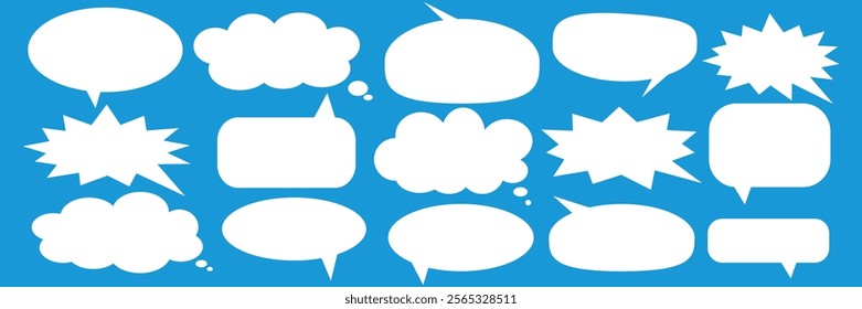 Message comments chat box. Collection of speech bubbles, text boxes and conversation chats in comics. Vektor set of speech bubbles.