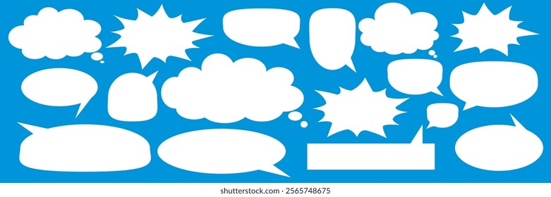 Message comments chat box. Collection of speech bubbles, text boxes and conversation chats in comics. Vektor set of speech bubbles.