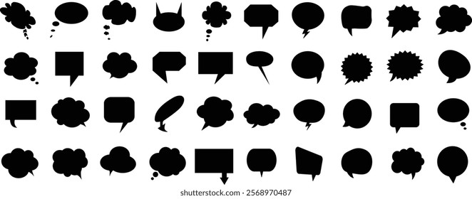 Message comments chat box. Collection of speech bubbles, text boxes and conversation chats in comics. Vektor set of speech bubbles.