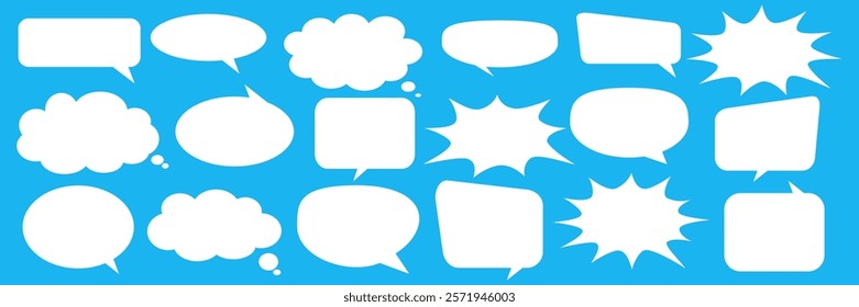 Message comments chat box. Collection of speech bubbles, text boxes and conversation chats in comics. Vektor set of speech bubbles.
