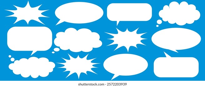 Message comments chat box. Collection of speech bubbles, text boxes and conversation chats in comics. Vektor set of speech bubbles.