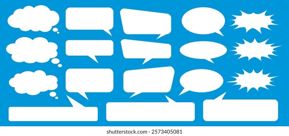 Message comments chat box. Collection of speech bubbles, text boxes and conversation chats in comics. Vektor set of speech bubbles.