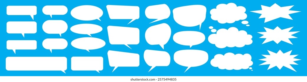 Message comments chat box. Collection of speech bubbles, text boxes and conversation chats in comics. Vektor set of speech bubbles.