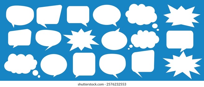 Message comments chat box. Collection of speech bubbles, text boxes and conversation chats in comics. Vektor set of speech bubbles.