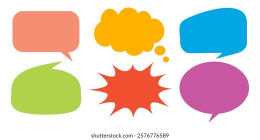 Message comments chat box. Collection of speech bubbles, text boxes and conversation chats in comics. Vektor set of speech bubbles.