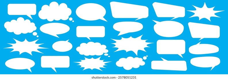 Message comments chat box. Collection of speech bubbles, text boxes and conversation chats in comics. Vektor set of speech bubbles.